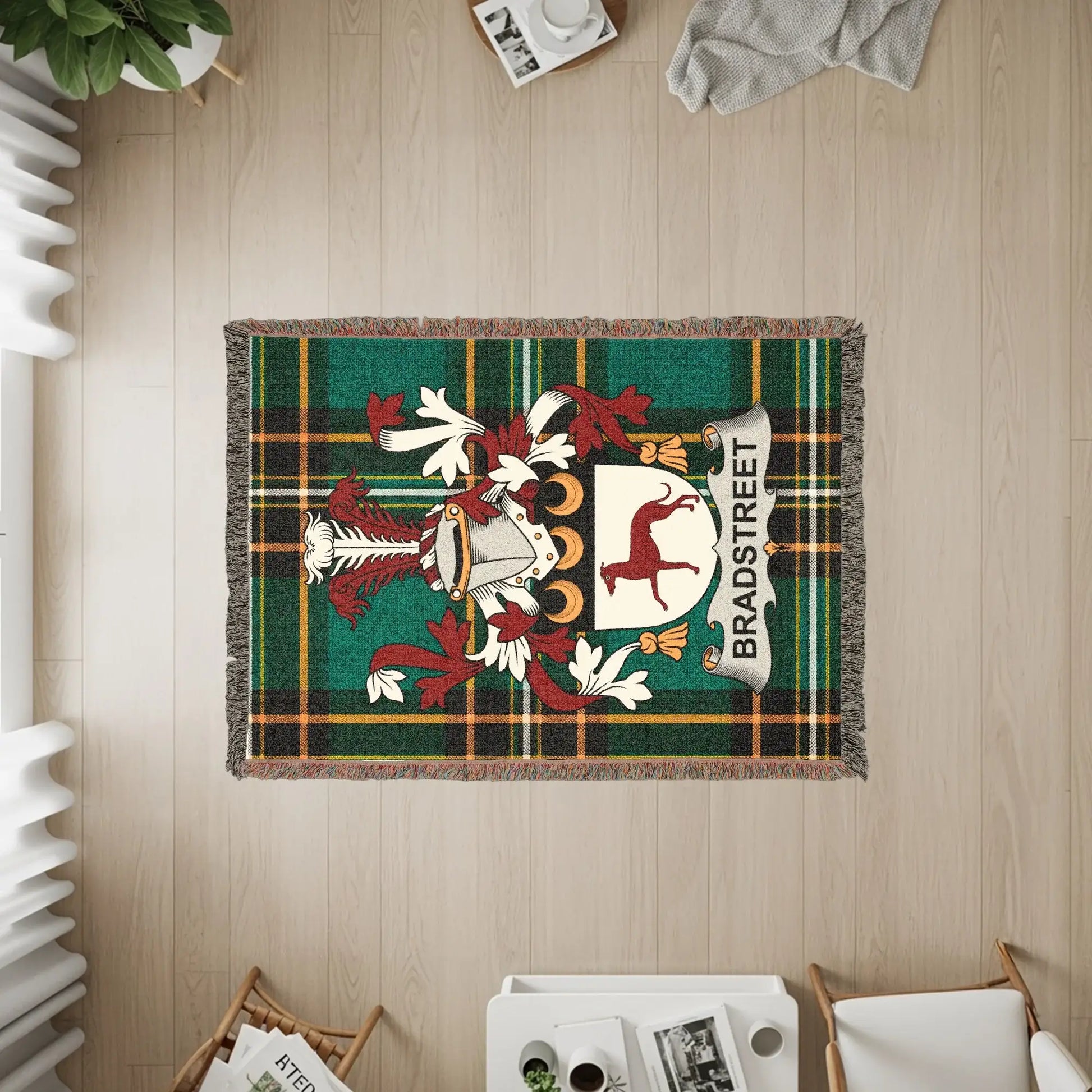 Bradstreet Crest Tartan Green Blanket product type