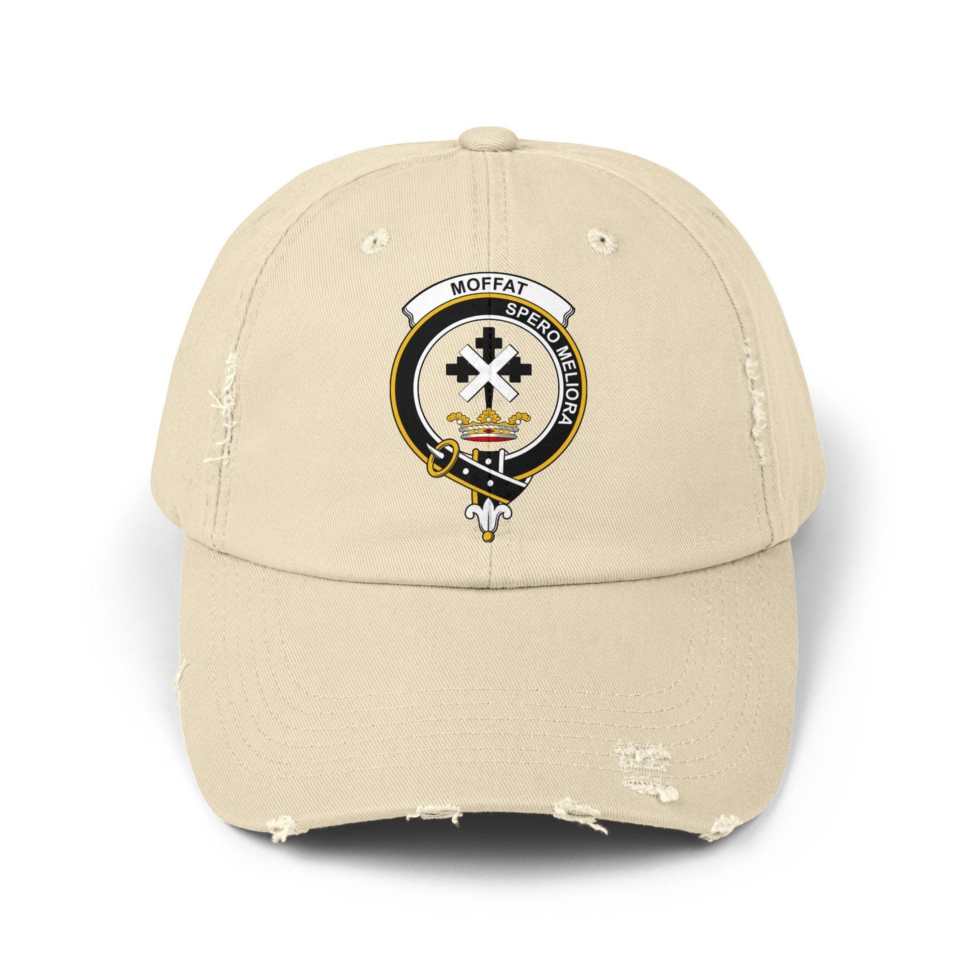 Moffat Clan Crest Scottish Distressed Baseball Cap - Celtic Ancestry Gifts