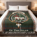 MacDonald of the Isles clan crest tartan woven blanket — stylish comfort decor, 100% cotton