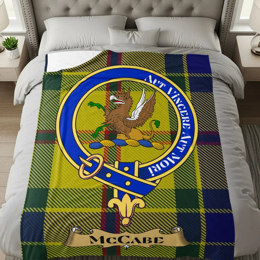 McCabe Clan Tartan Motto Crest Blanket product