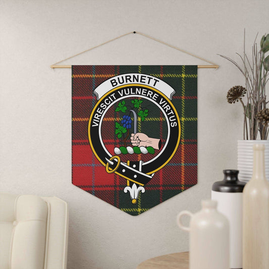 Burnett Clan Scottish Tartan Heraldry Wall Pennant - Celtic Ancestry Gifts