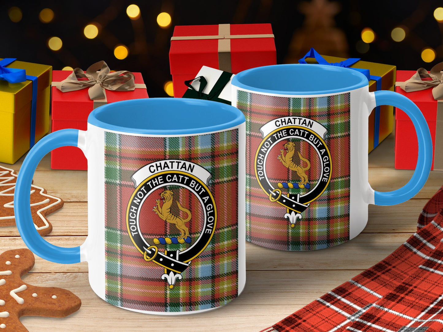 Clan Chatten Scottish Tartan Crest Coffee Mug - Living Stone Gifts