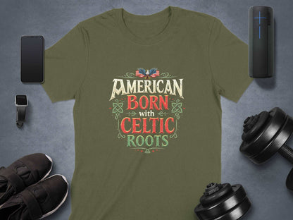 American Born with Celtic Roots Classic Graphic T-Shirt - Living Stone Gifts