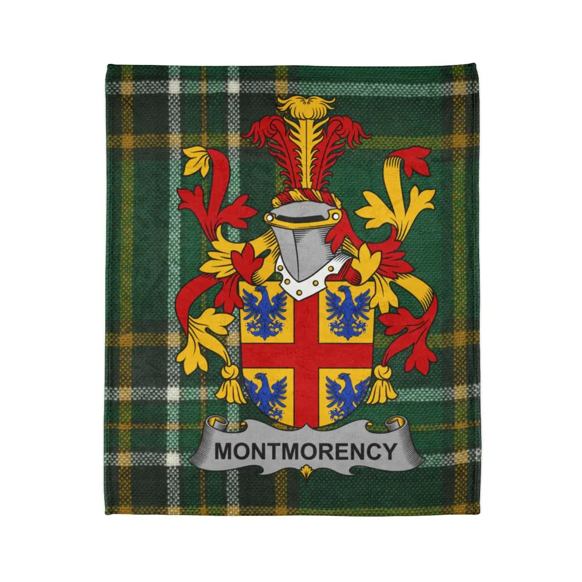 Montmorency Family Crest Green Plaid Blanket product