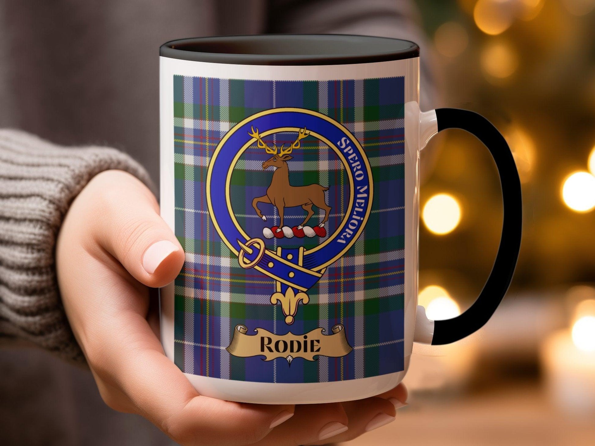 Clan Rodie Crest Tartan Mug with Scottish Design - Living Stone Gifts