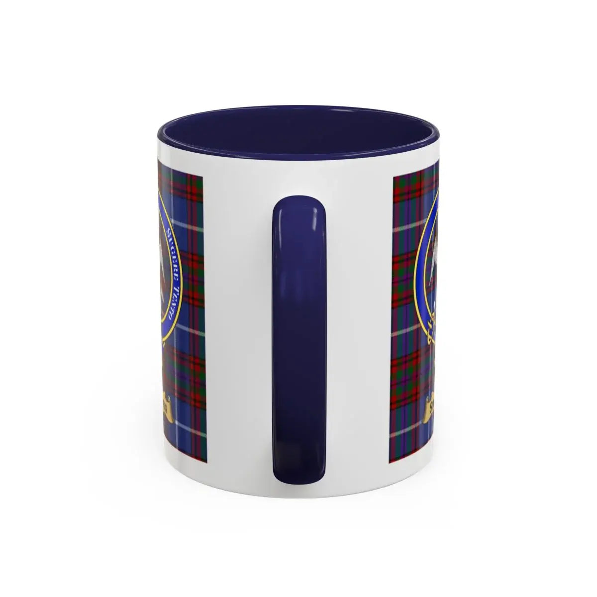 Tartan Pattern Mug with Scottish Emblem Design Cup