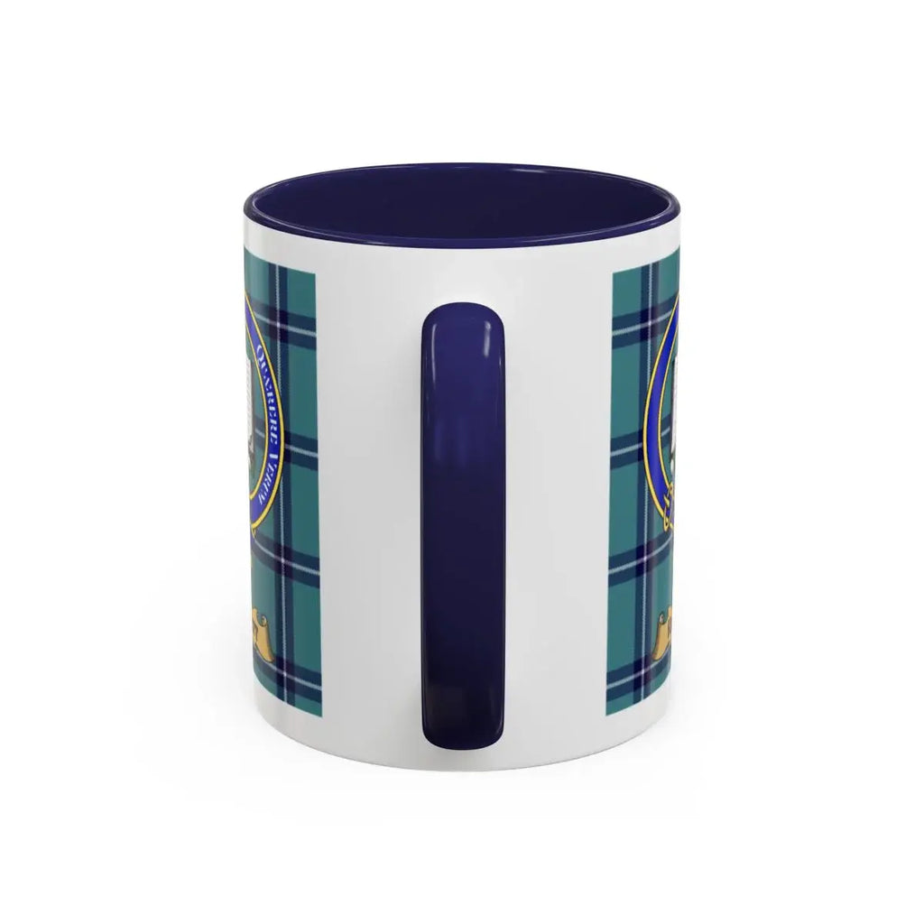 Blue and White Tartan Plaid Design Mug
