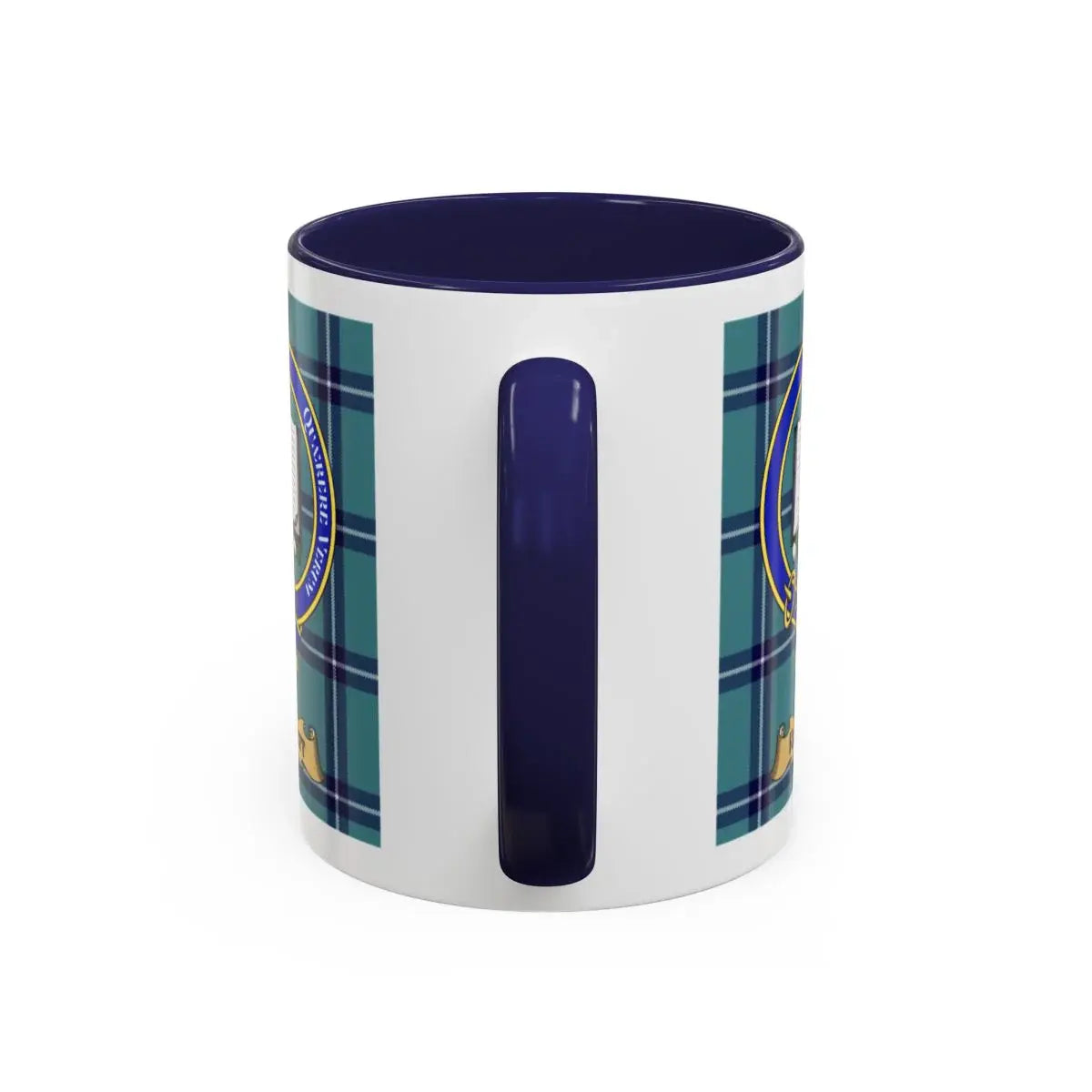 Blue and White Tartan Plaid Design Mug