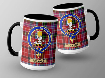 Rickart Scottish Clan Crest Tartan Pattern Mug - Living Stone Gifts