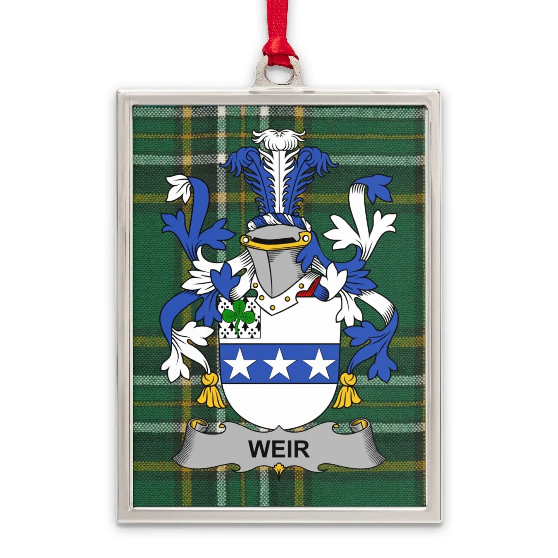 Weir Family Crest Plaid Pattern Ornament product type