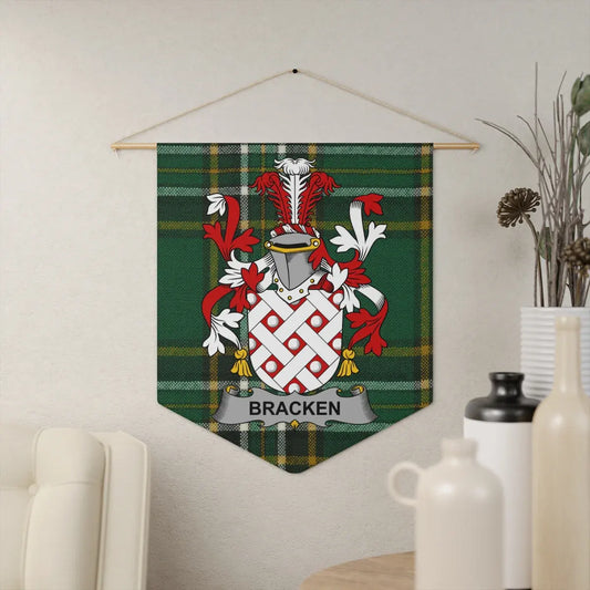 Bracken Family Crest and Tartan Design Wall Decor product