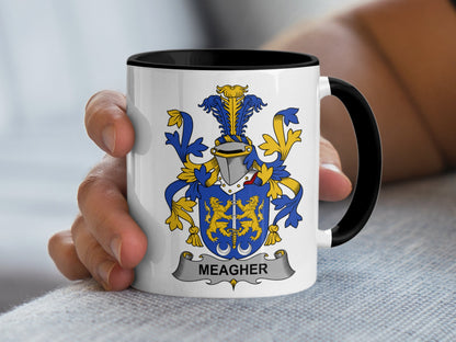 Meagher Surname Irish Coat of Arms Authentic Mug - Living Stone Gifts