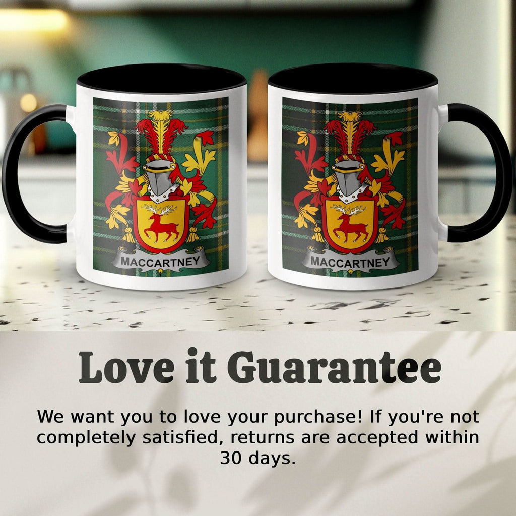 MacCartney Irish Family Crest Irish Tartan Mug - Celtic Ancestry Gifts