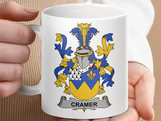 Cramer Surname Irish Family Crest Mug - Celtic Ancestry Gifts