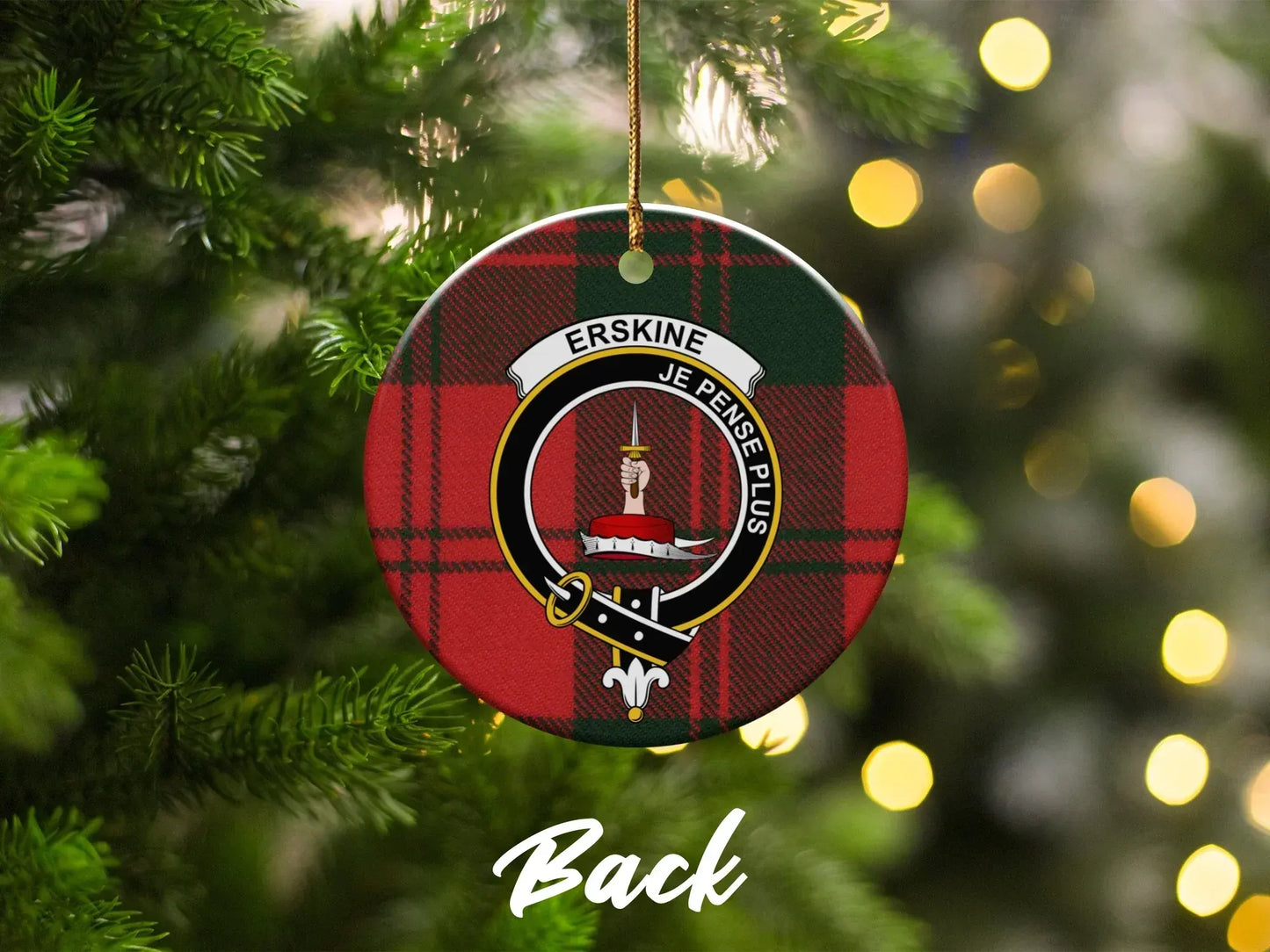 Erskine Je Pense Plus Plaid Design Ornament product