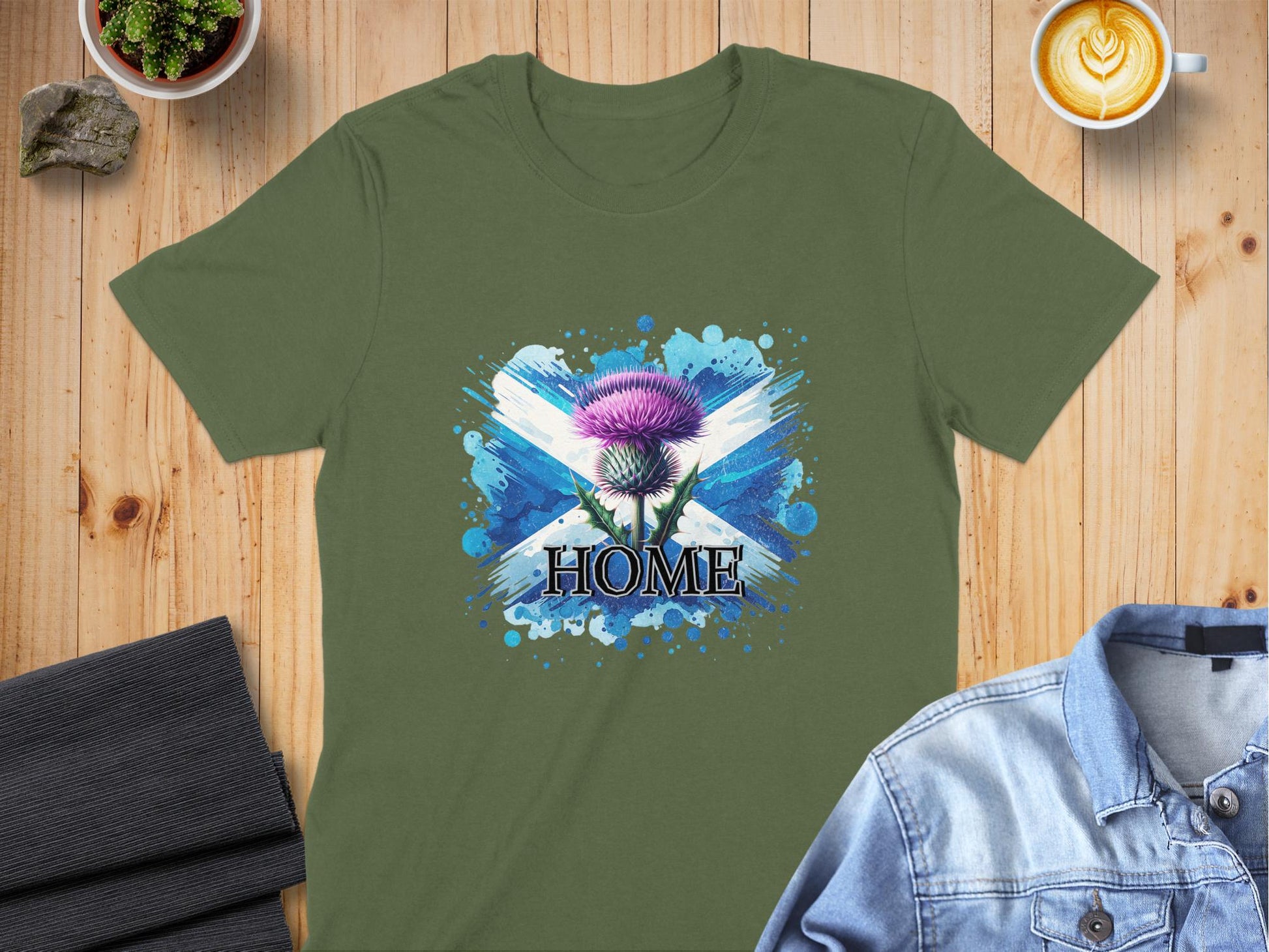 Scottish Thistle Home Graphic Design Artistic T-Shirt - Living Stone Gifts