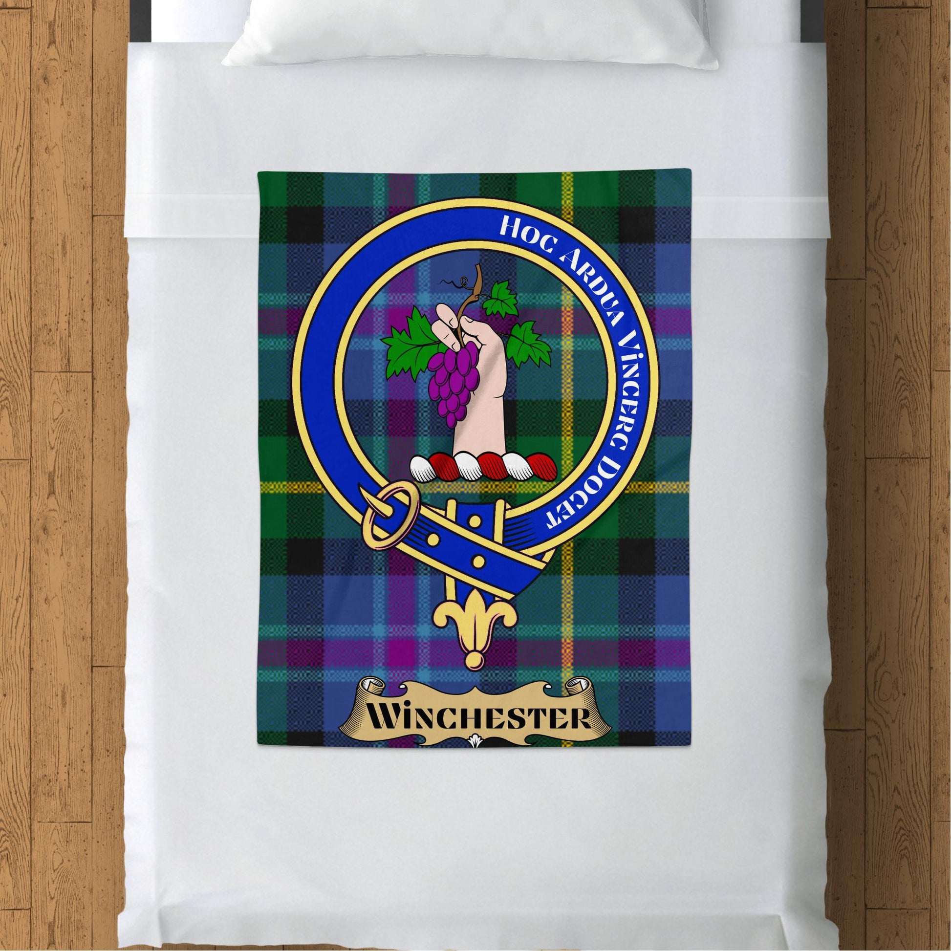 Scottish Clan Winchester Crest Tartan Throw Blanket - Living Stone Gifts