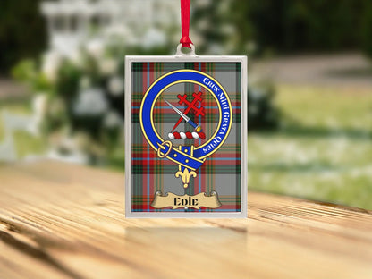 Customizable Scottish Clan Crest Plaid Ornament product type