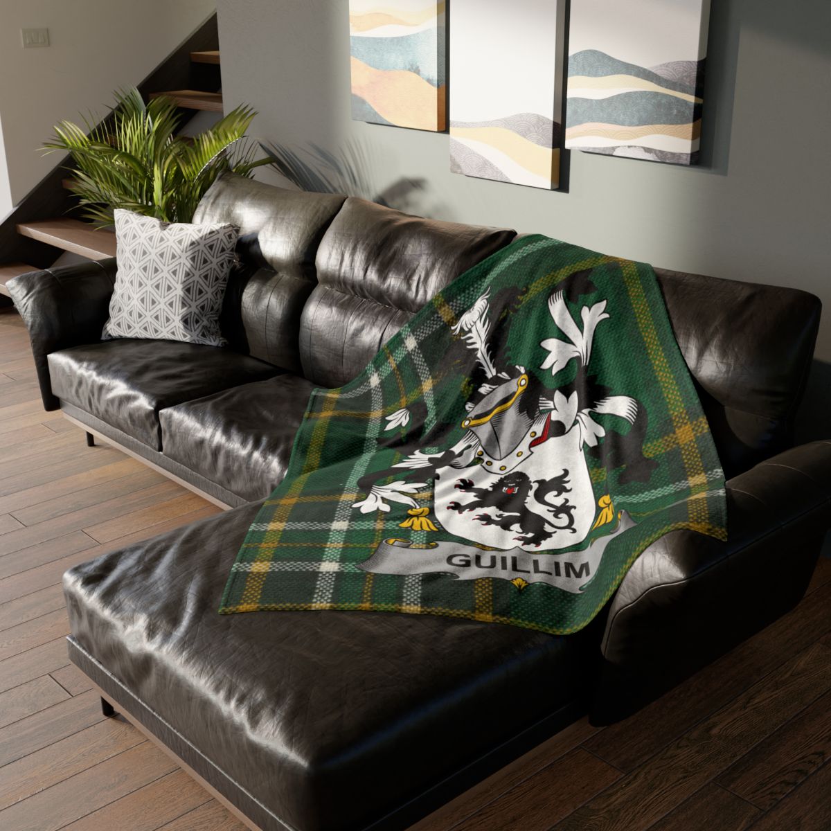 Personalized Family Crest Tartan Blanket product type