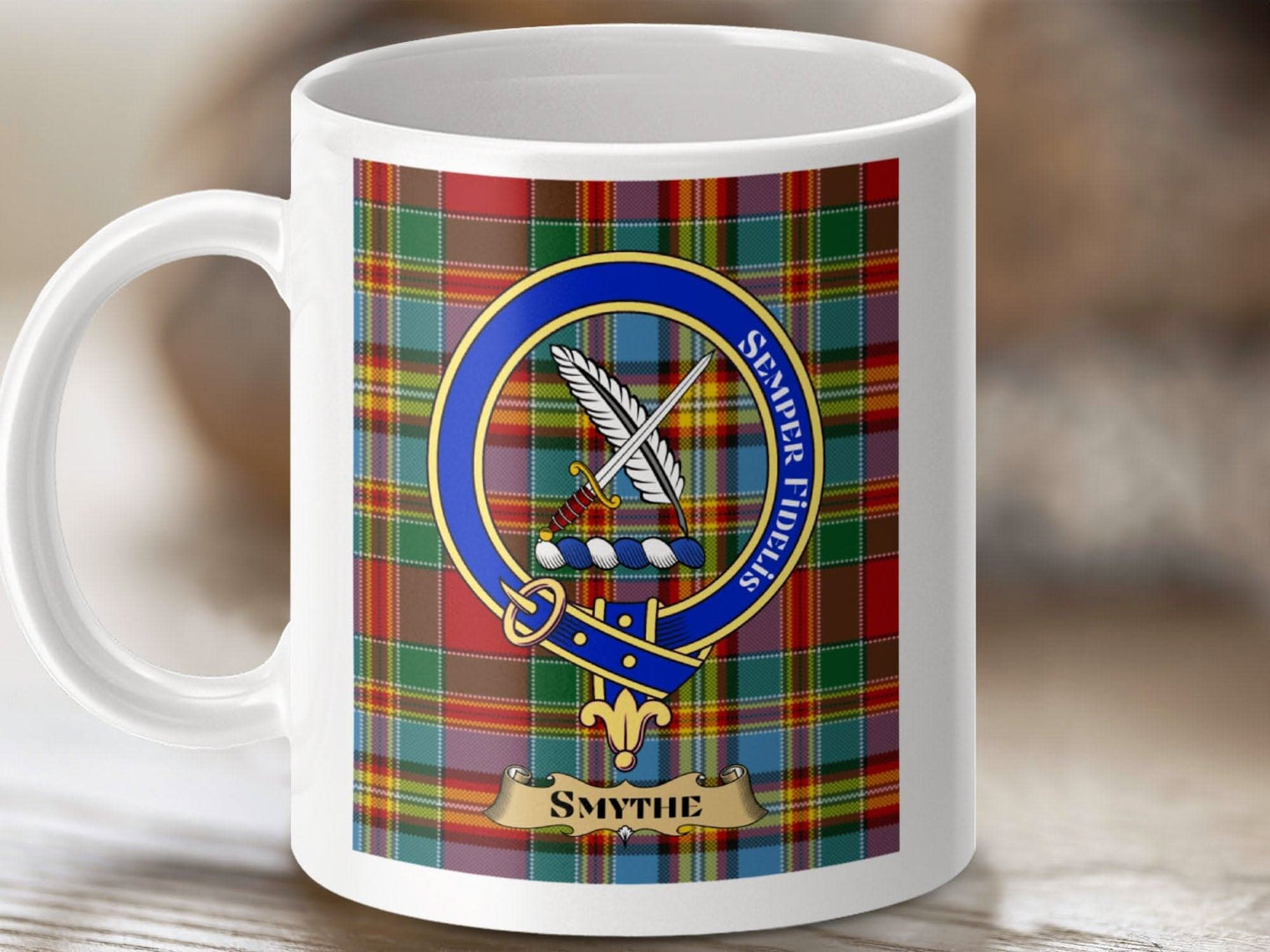 Clan Smythe Crest Tartan Mug Scottish Family Gift product