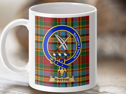 Clan Smythe Crest Tartan Mug Scottish Family Gift product