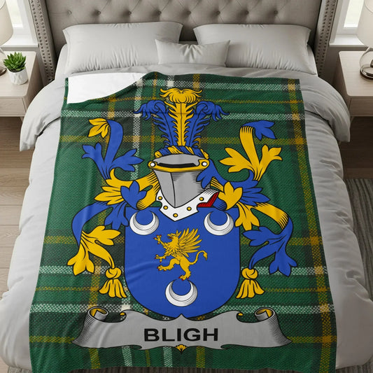 Bligh Crest Tartan Emblem Blanket Cozy Bedding product