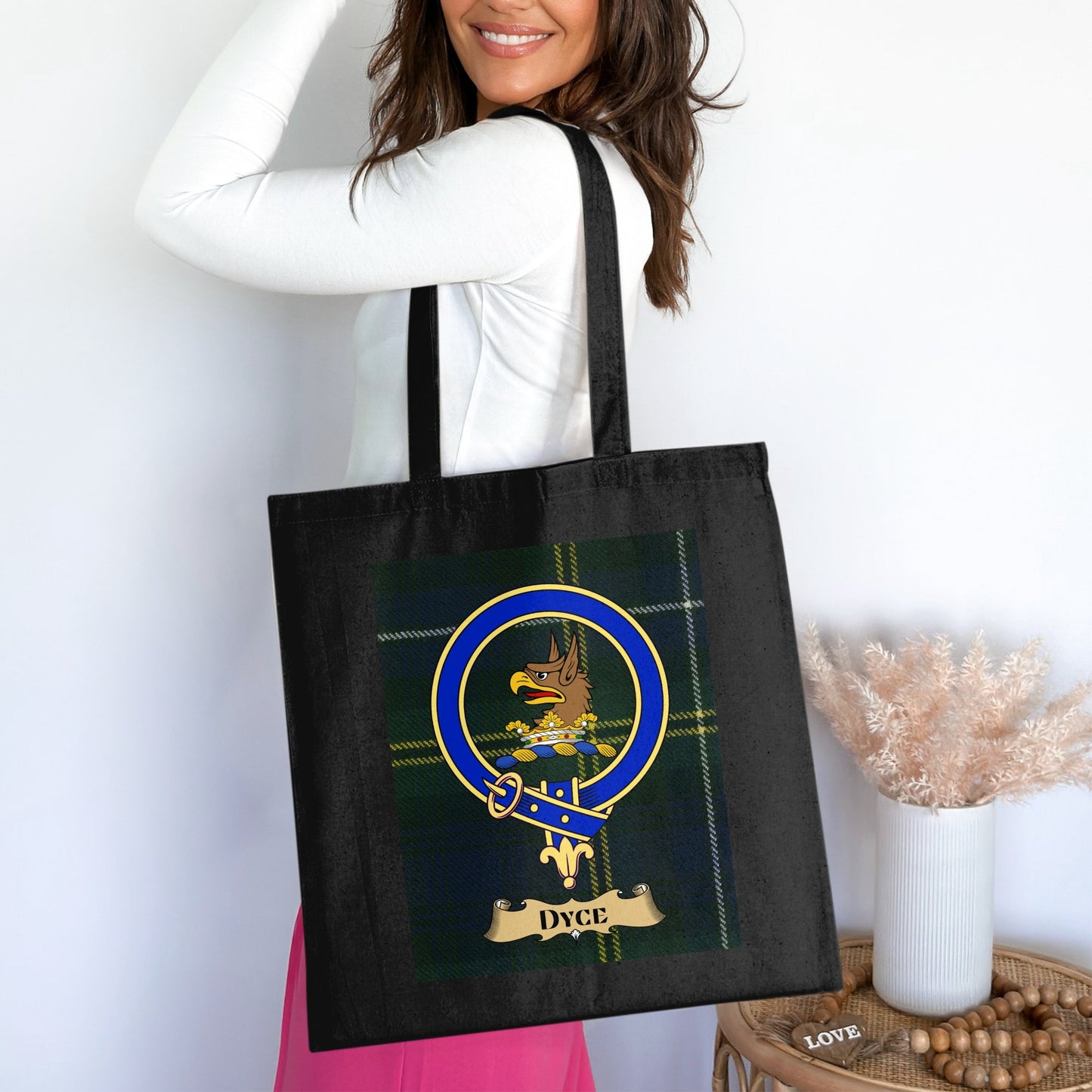 Clan Dyce Scottish Crest Tartan Tote Bag - Living Stone Gifts