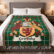Griffiths Welsh Family Crest Woven Blanket | Heirloom Tartan Gift