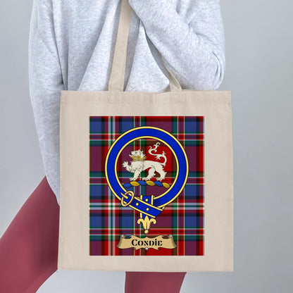 Condie Scottish Clan Crest Tartan Tote Bag - Living Stone Gifts