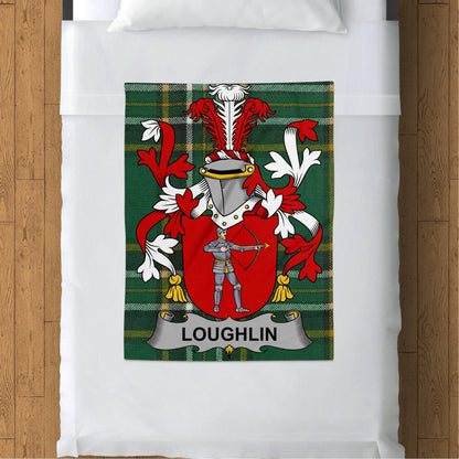 Loughlin Surname Irish Tartan Throw Blanket - Living Stone Gifts