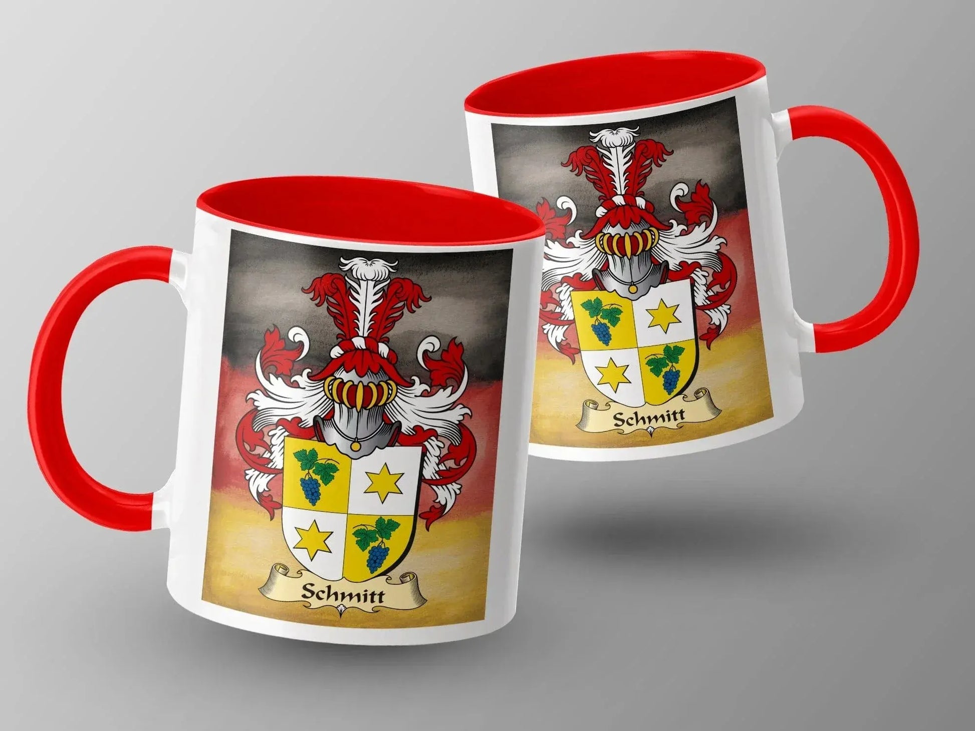 German Family Crest Red Handled Custom Mug product type