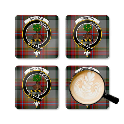 Clan Swinton Crest Tartan Coaster Set Unique product