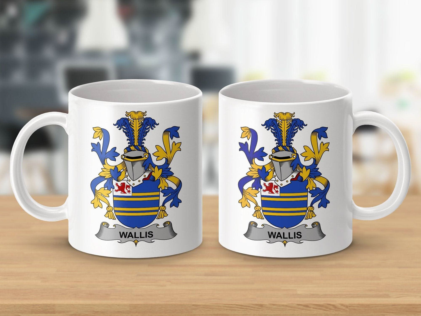 Wallis Family Crest Heraldic Coat of Arms Mug - Celtic Ancestry Gifts