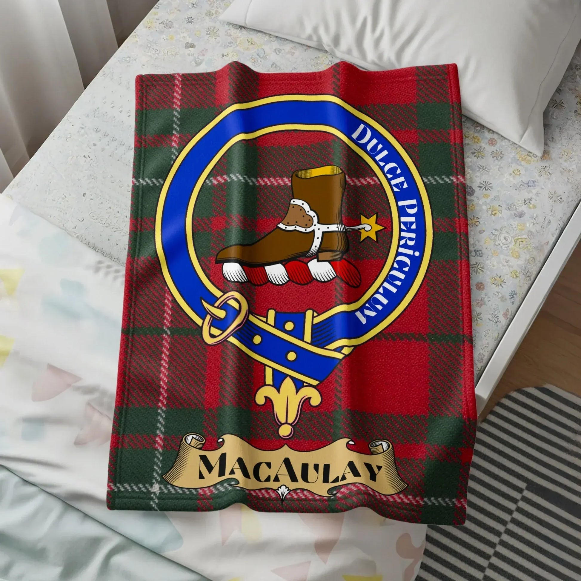 Macaulay Clan Badge Red Tartan Pattern Blanket product
