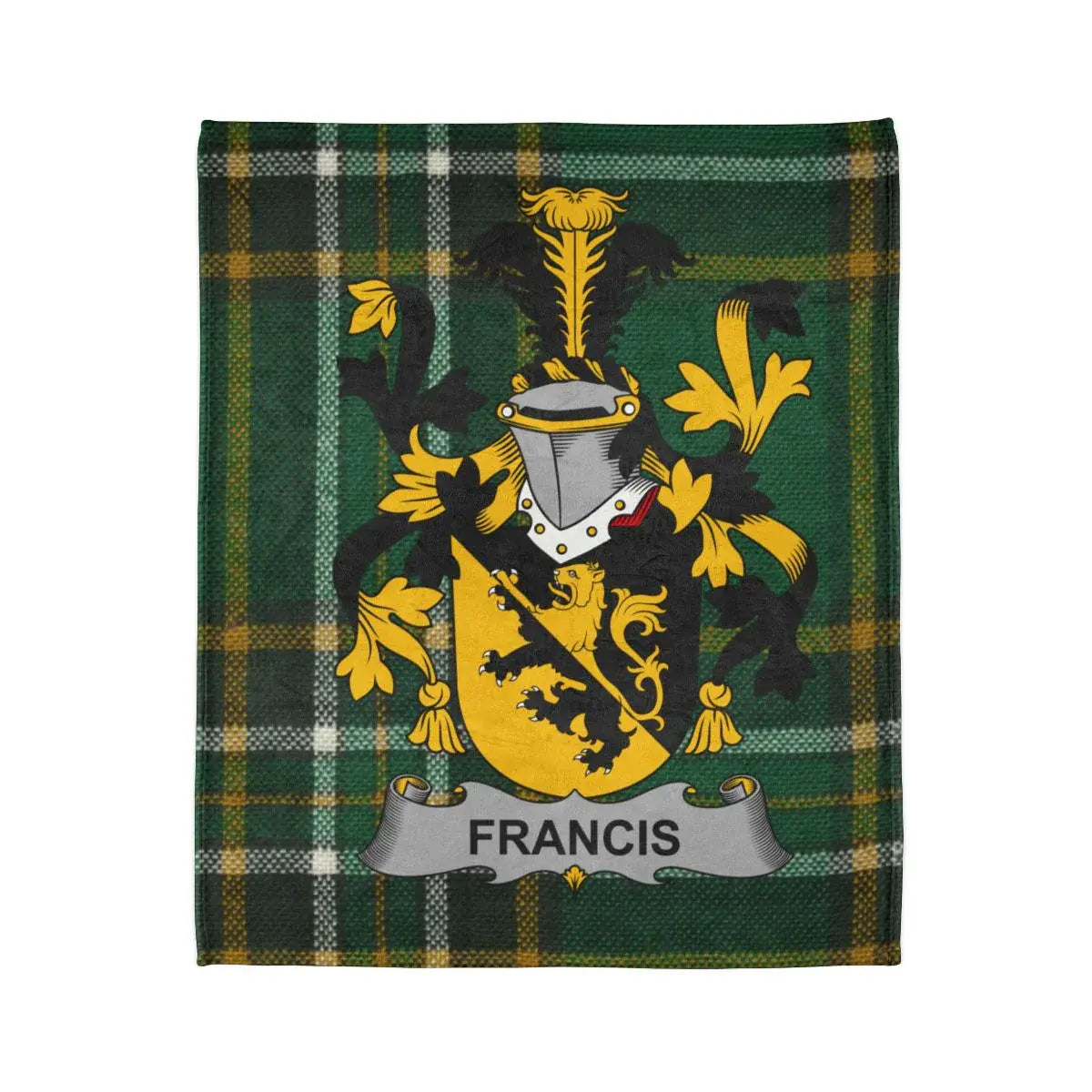 Francis Coat of Arms Green Tartan Blanket product