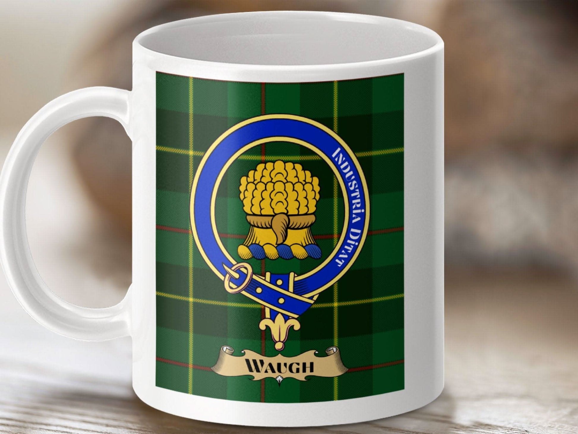 Waugh Clan Crest Tartan Mug Scottish Family Heritage product