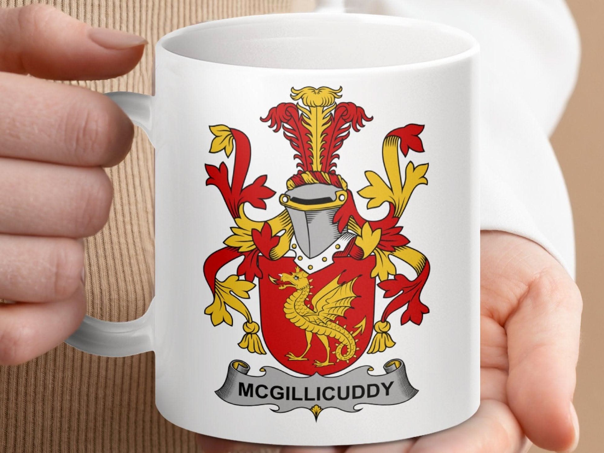 McGillicuddy Family Crest Coat of Arms Mug - Celtic Ancestry Gifts