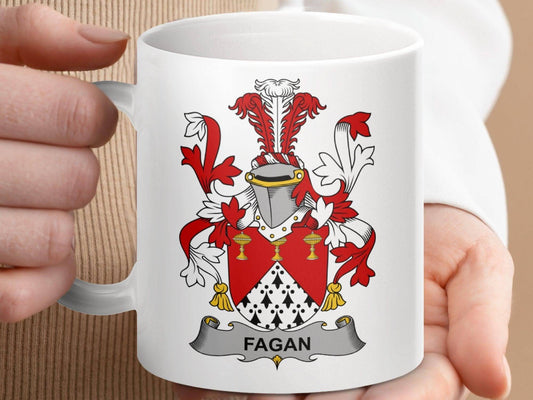Fagan Surname Irish Family Crest Mug - Celtic Ancestry Gifts