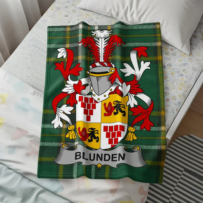 Blunden family crest throw blanket cozy product