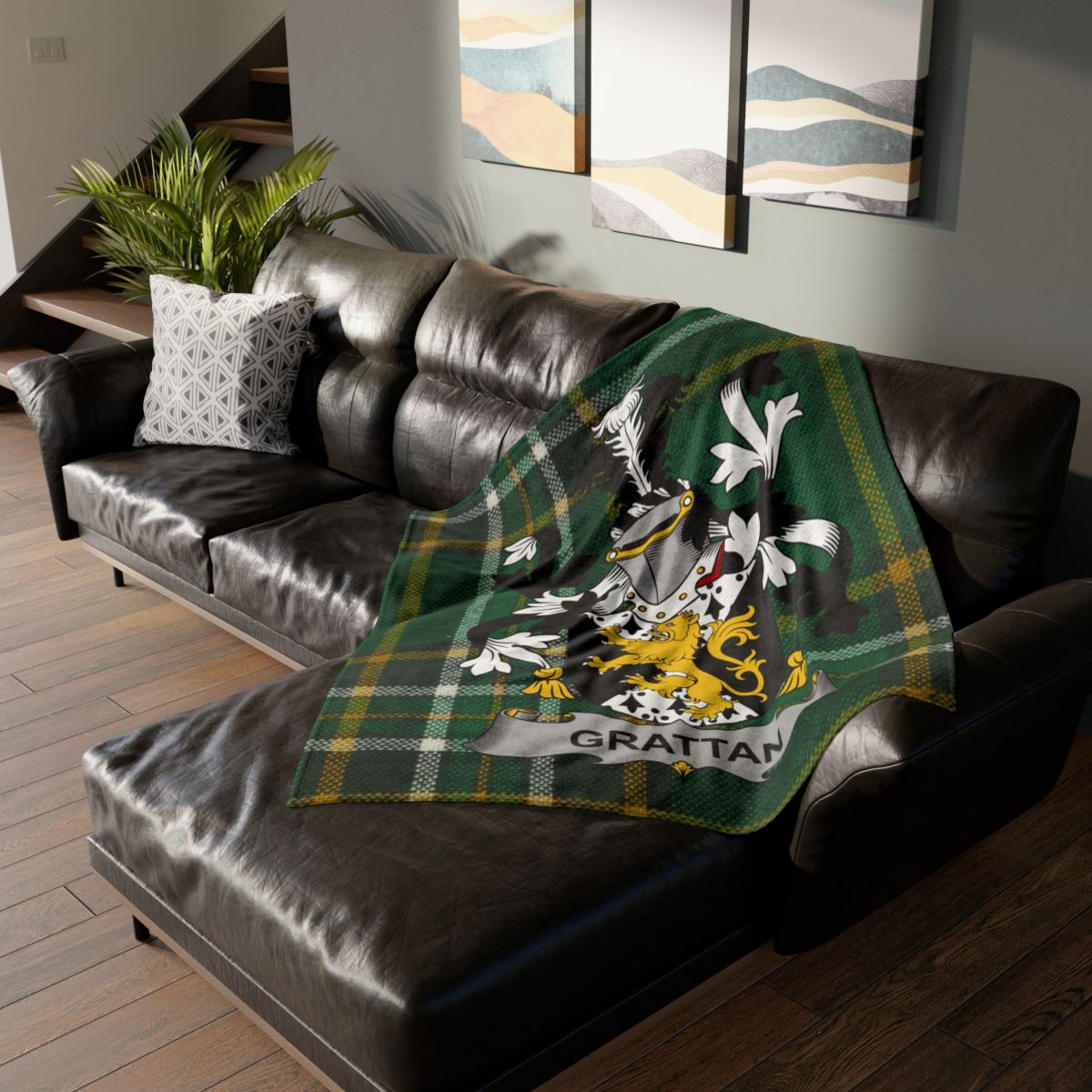 Grattan Family Crest Tartan Blanket Cozy Home Decor product