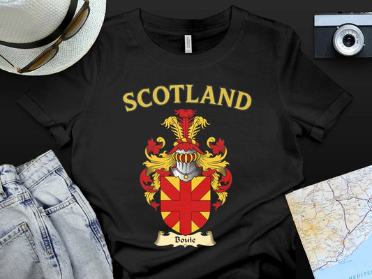 Scotland Emblem Design on Black T-Shirt Product Type