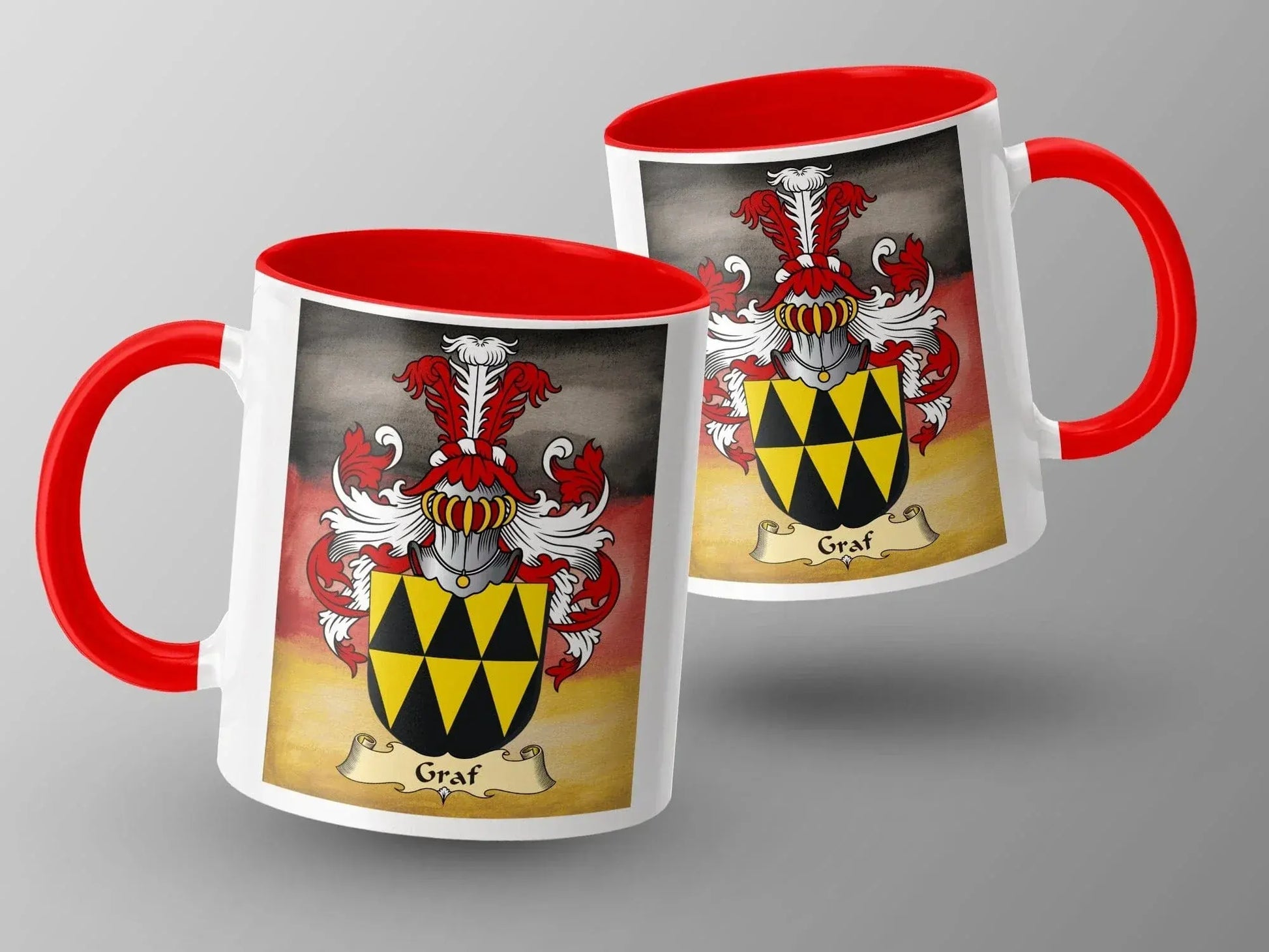 Custom Graf Family Crest Red Handle Mug product