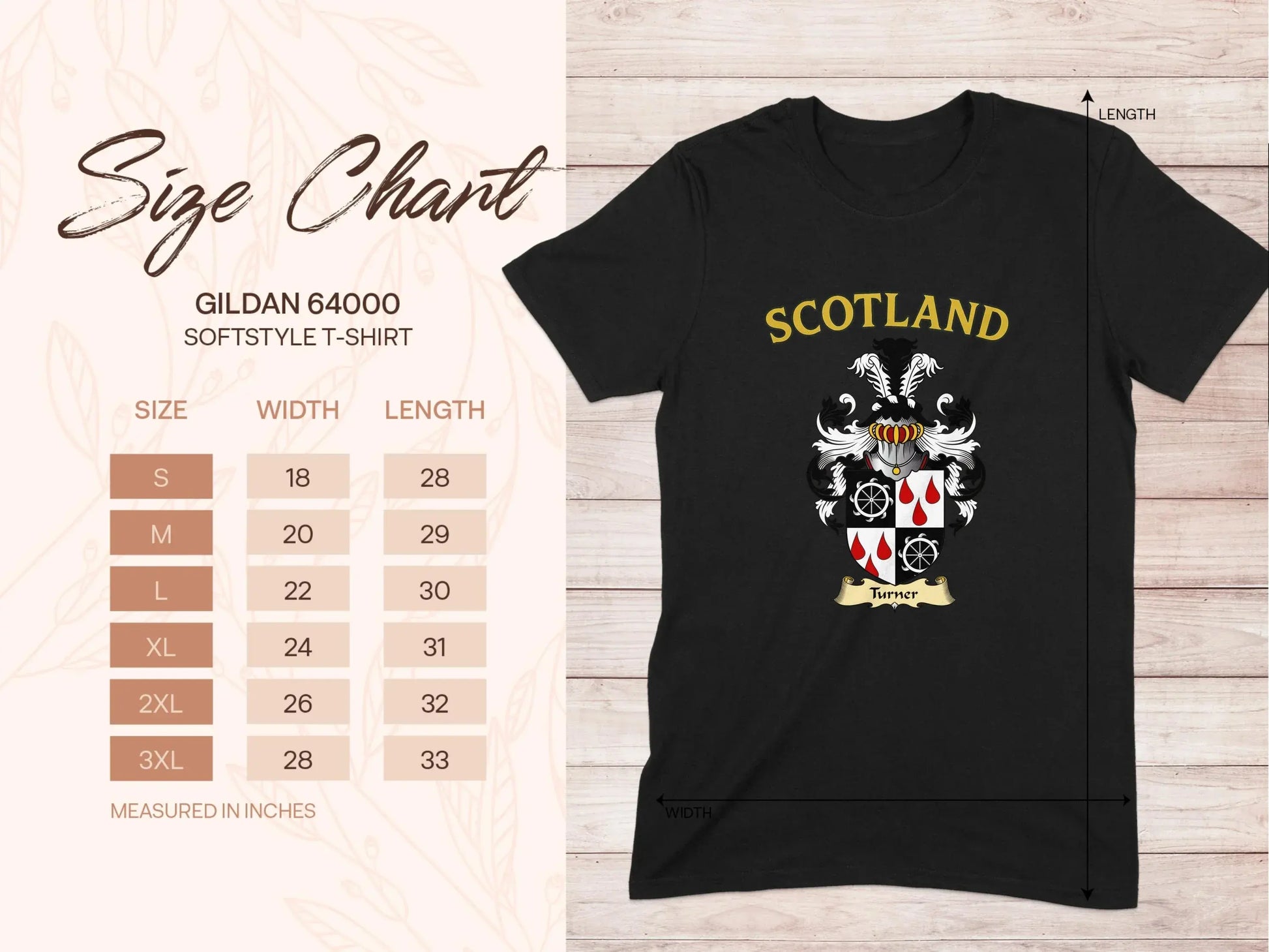 Scotland Family Crest on Black Gildan 64000 T-Shirt product type