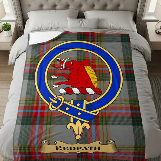 Tartan Blanket with Redpath Clan Crest Bedding Product