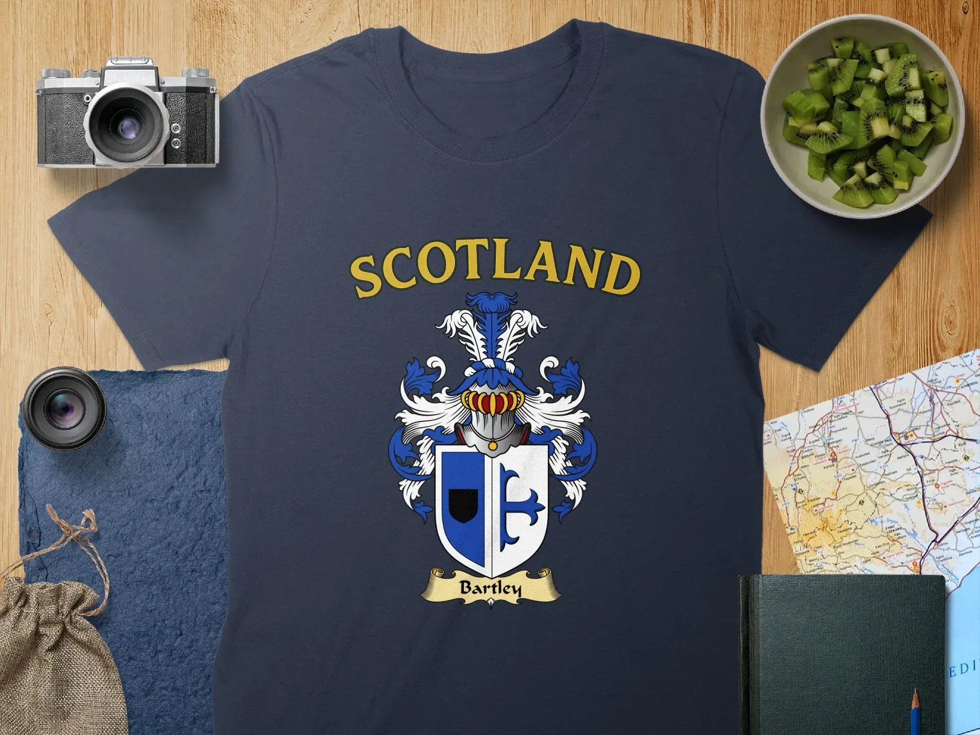 Scotland Bartley Blue Heraldic Family Crest Shirt product