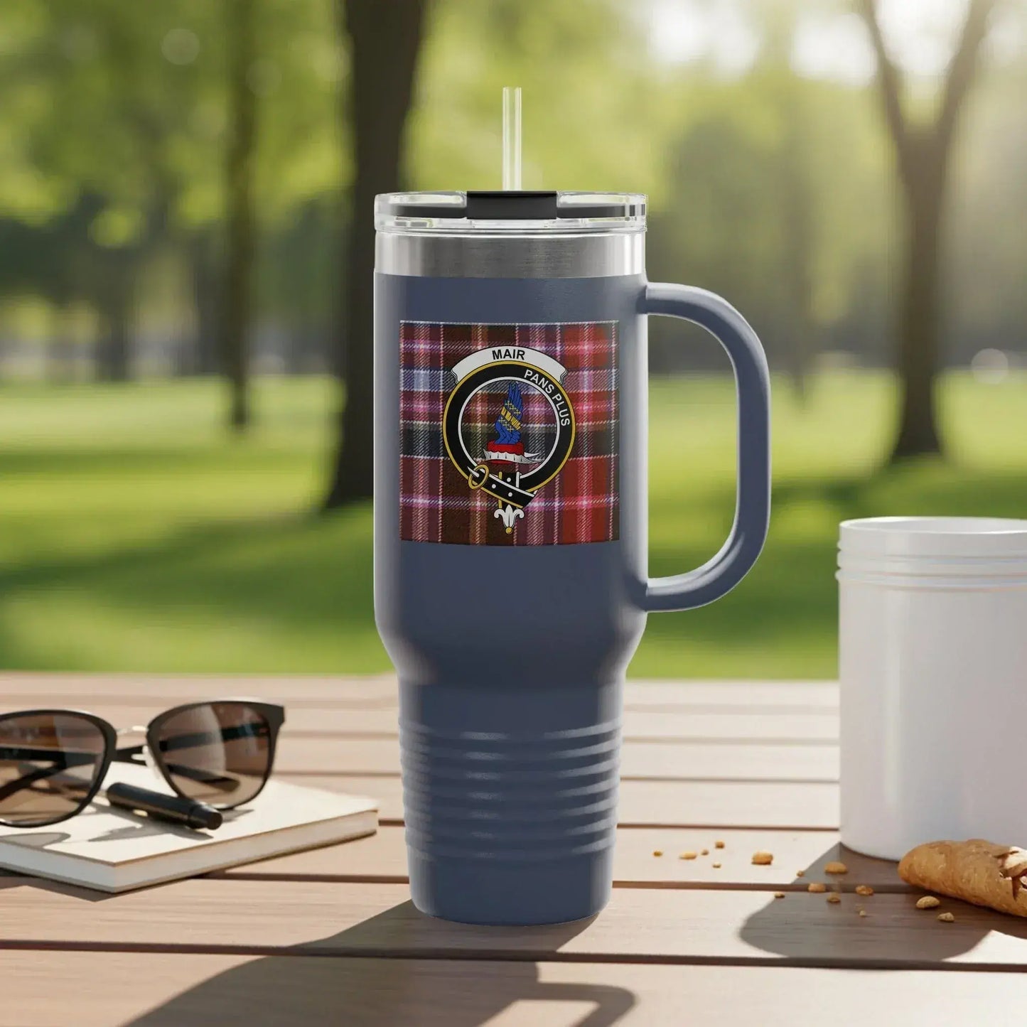 Tartan Patterned Large Insulated Travel Mug product type