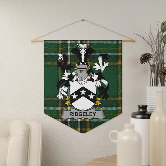 Green Plaid Family Crest Wall Hanging product
