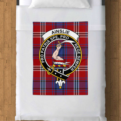 Ainslie Crest Scottish Tartan Throw Blanket - Living Stone Gifts