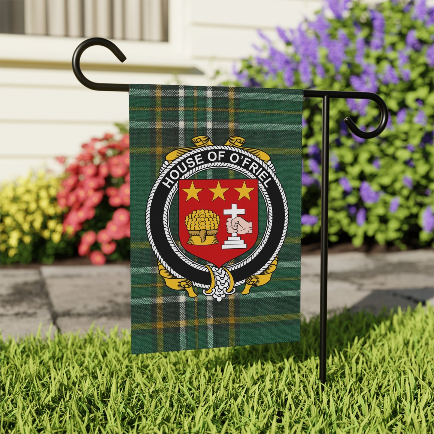 House of O'Friel Crest Garden Flag Exterior Decor