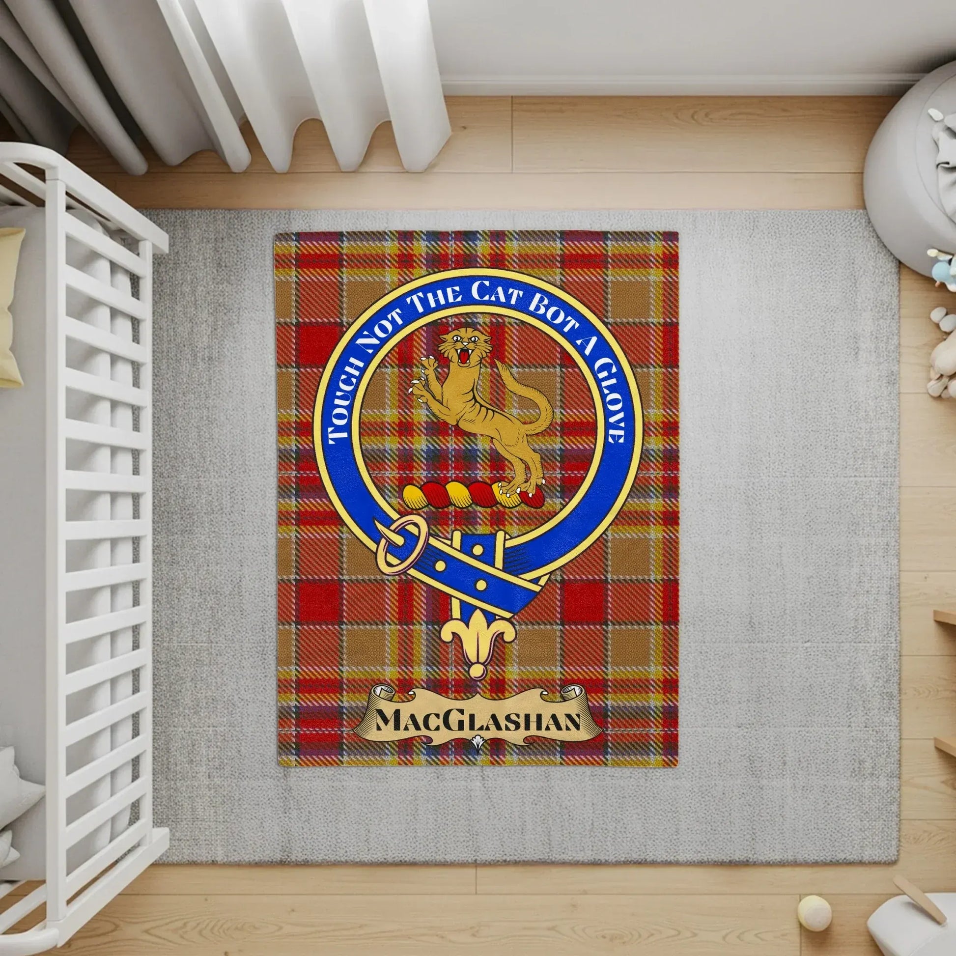 Clan MacGlashan Tartan Rug with Lion Emblem product